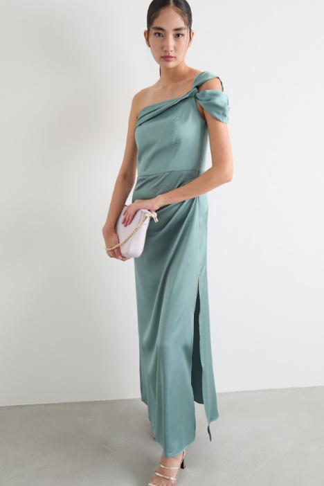 Abito monospalla in raso