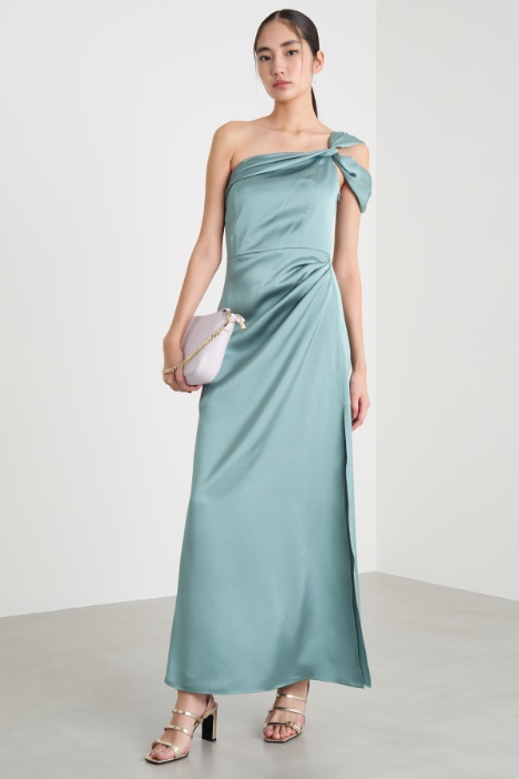 One-shoulder satin dress Intrend