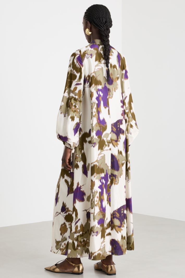 Printed Shantung Dress Intrend - 4