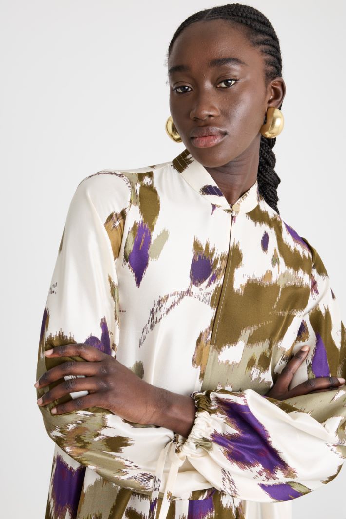 Printed Shantung Dress Intrend - 3