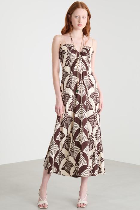 Abito lungo in twill a fantasia Intrend