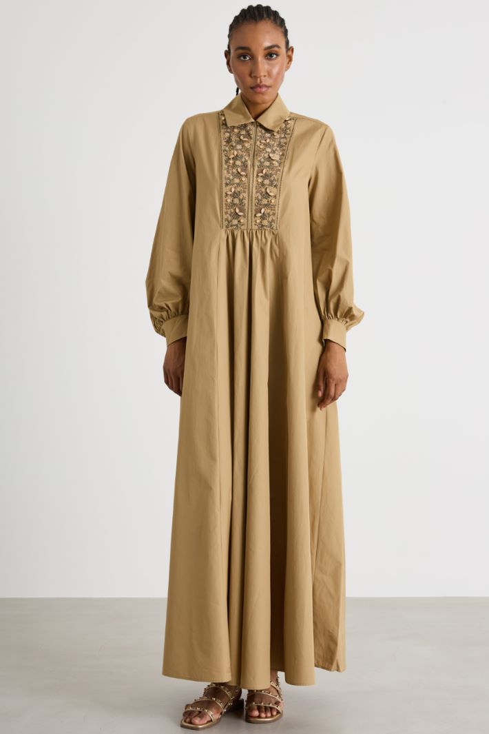 Abito lungo in popeline con strass Intrend - 2