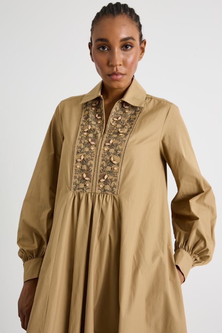 Abito lungo in popeline con strass Intrend - 3