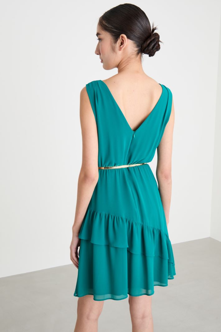 Flounced georgette dress Intrend - 4