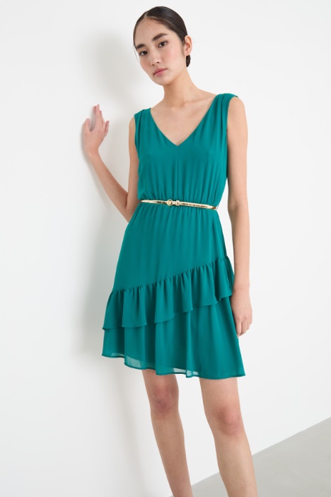 Abito in georgette con balze