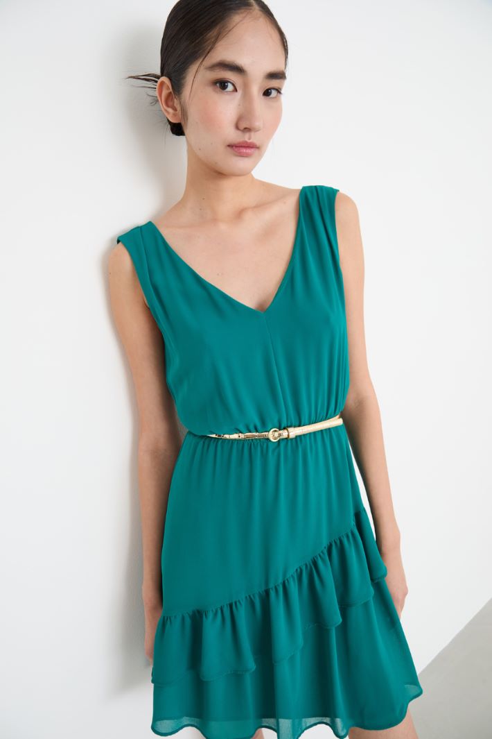 Flounced georgette dress Intrend - 3