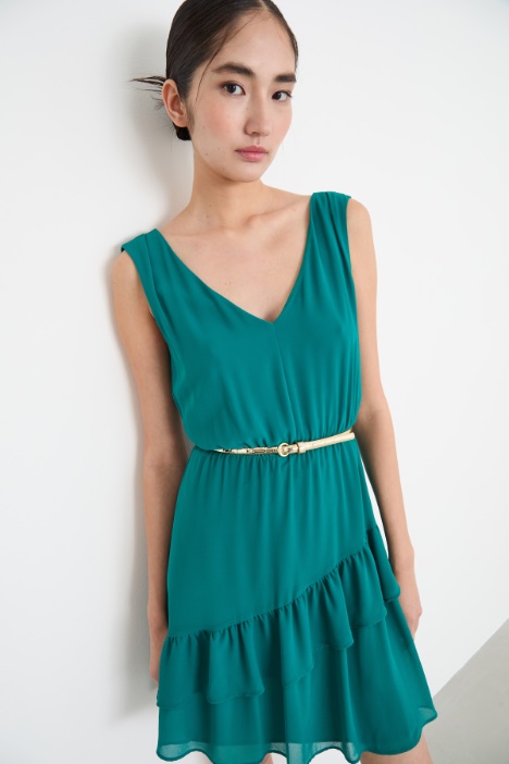 Abito in georgette con balze