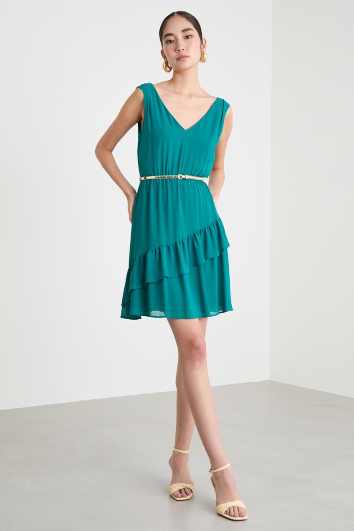 Flounced georgette dress Intrend