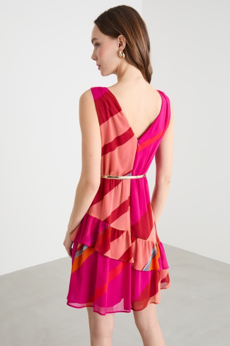 Abito in georgette con balze