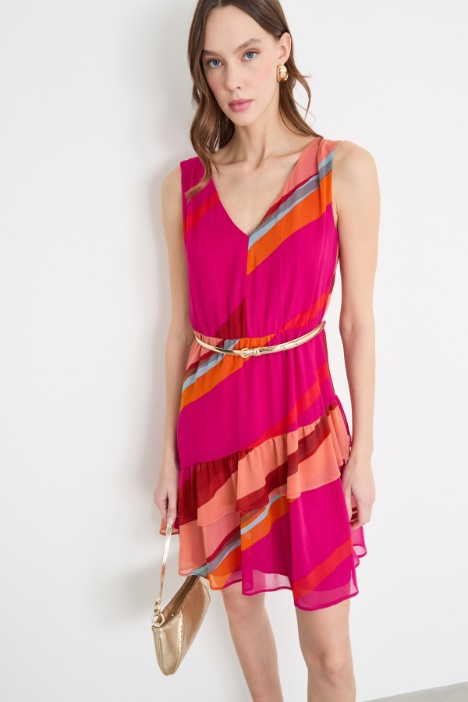 Abito in georgette con balze