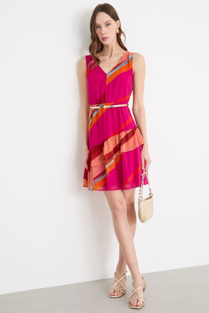 Flounced georgette dress Intrend