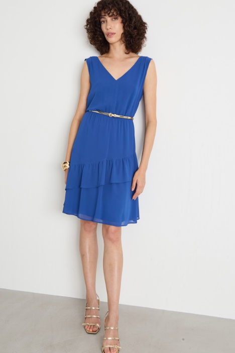 Abito in georgette con balze