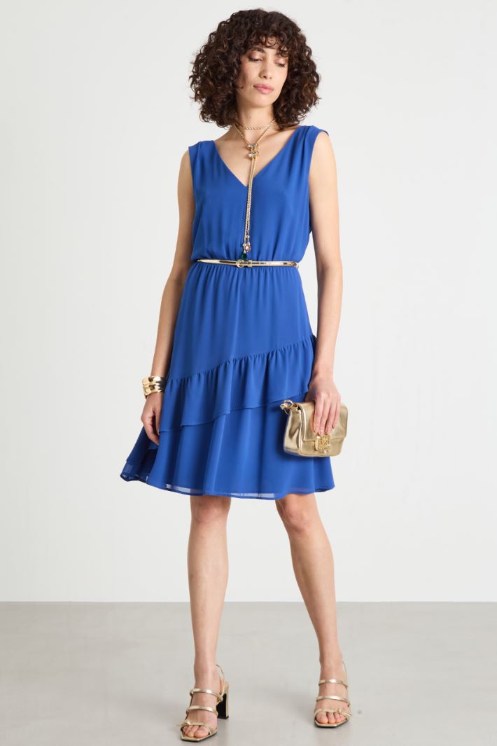 Flounced georgette dress Intrend