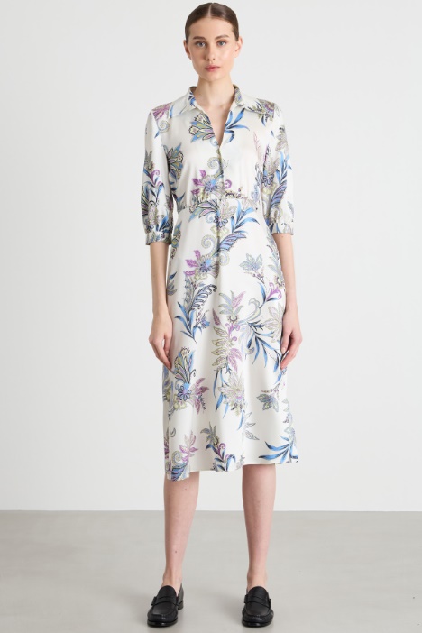 Vestido de sarga estampada