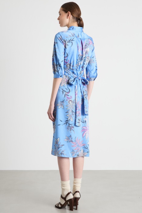 Vestido de sarga estampada