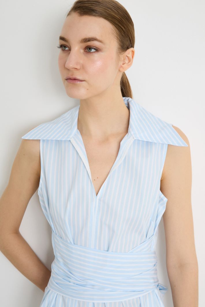 Belted poplin shirt dress Intrend - 3
