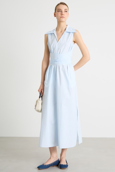 Belted poplin shirt dress Intrend