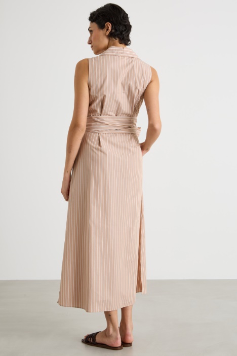 Abito in popeline con cintura