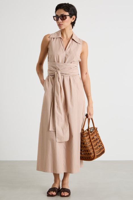 Abito in popeline con cintura Intrend