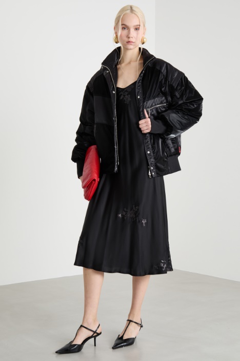 Slip dress in raso ricamato Intrend