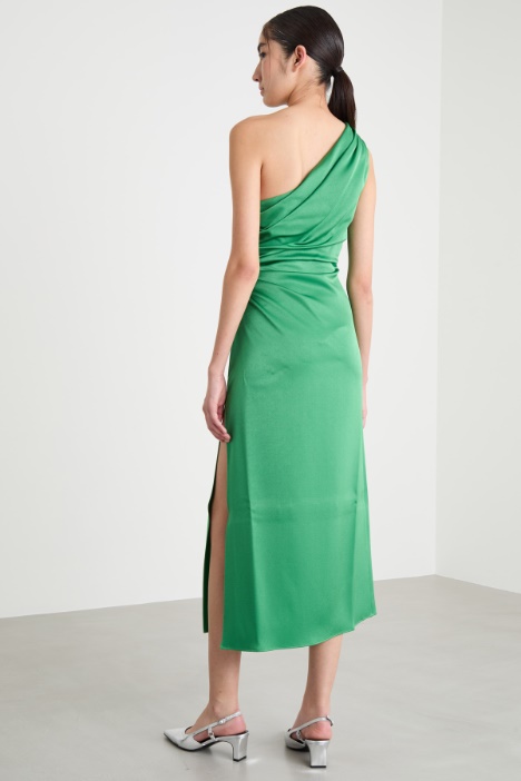 Abito monospalla in raso