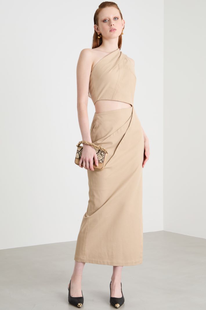 Abito monospalla in twill Intrend