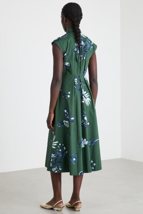 Abito con cintura in popeline stretch