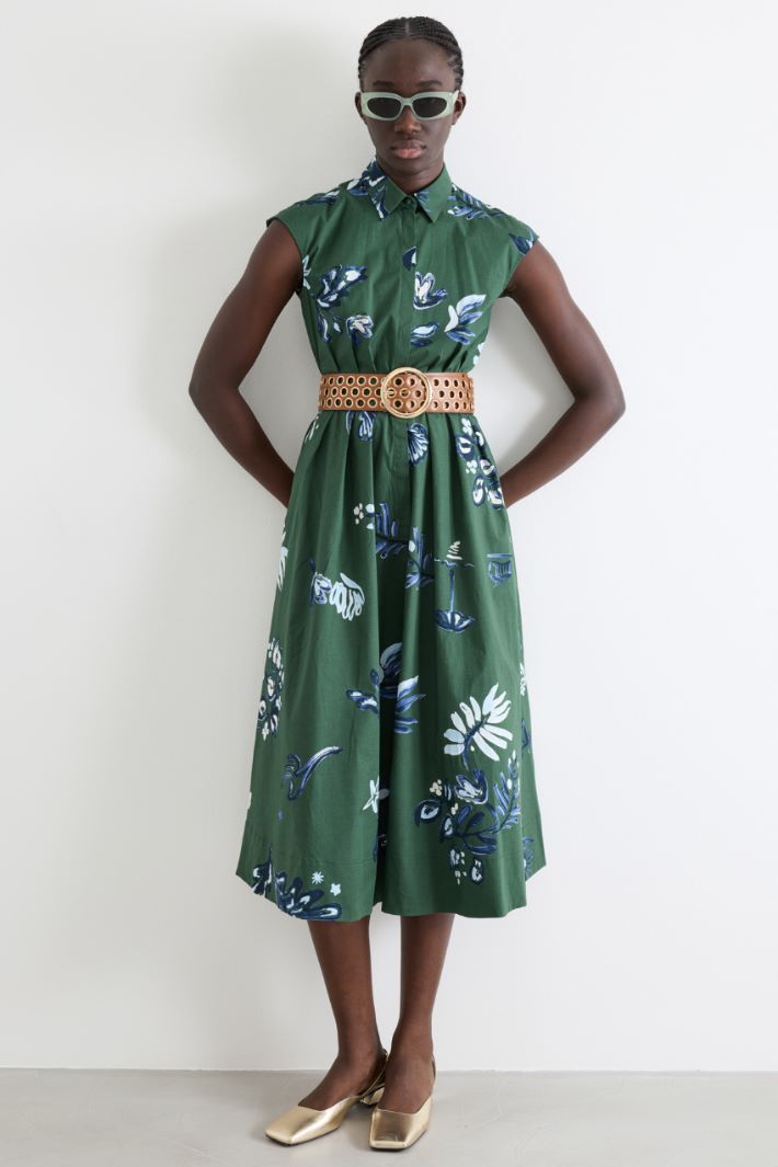 Abito con cintura in popeline stretch Intrend