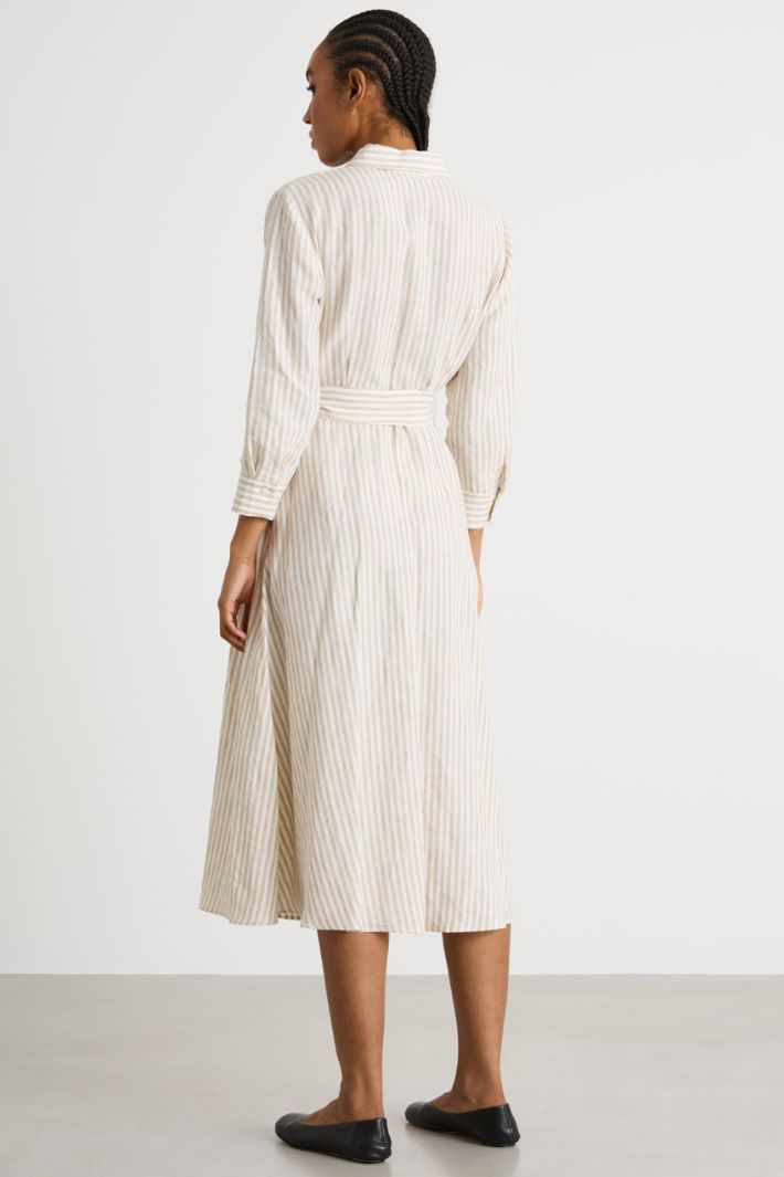 Linen midi shirt dress Intrend - 4