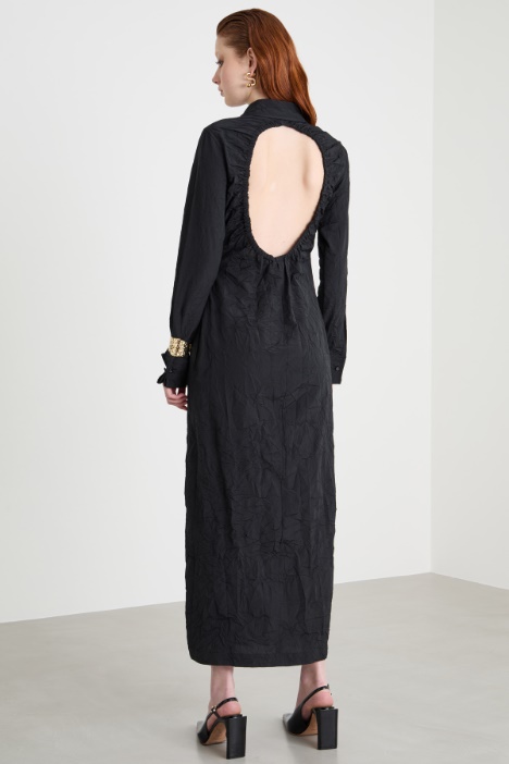 Abito chemisier lungo in tela