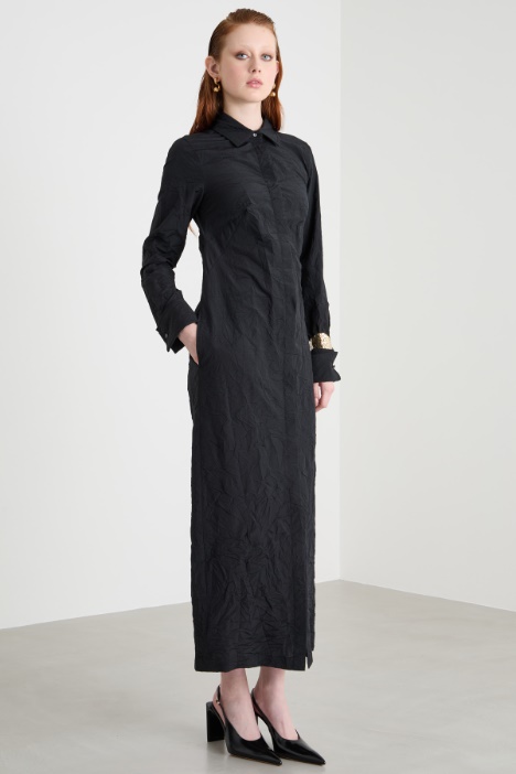 Abito chemisier lungo in tela