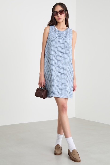 Rhinestone-embellished natté dress Intrend