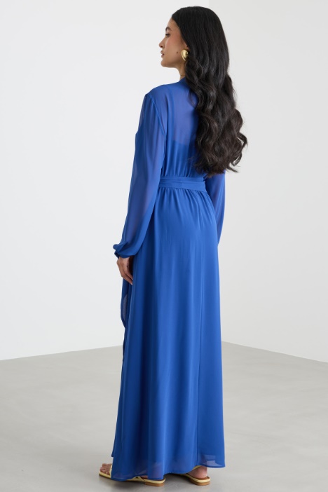 Vestido camisero de georgette