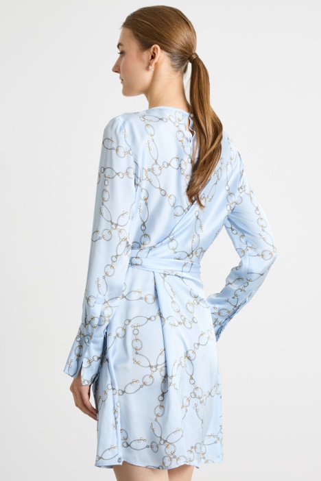 Abito in raso a fantasia