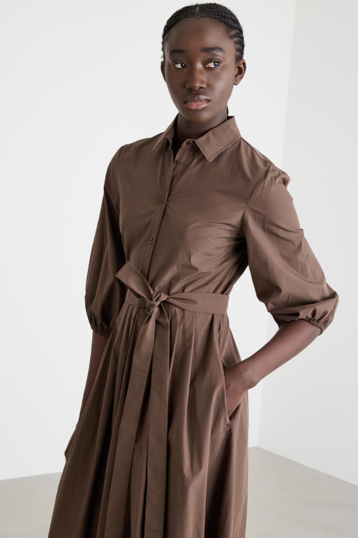 Chemisier in popeline con pieghe  Intrend - 3