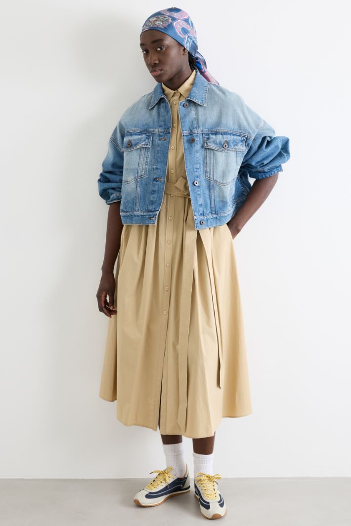 Chemisier in popeline con pieghe  Intrend