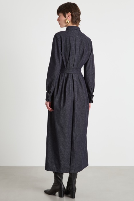 Abito lungo chemisier con cintura