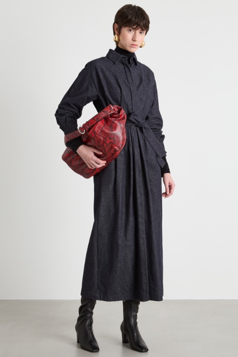 Belted long shirt dress Intrend