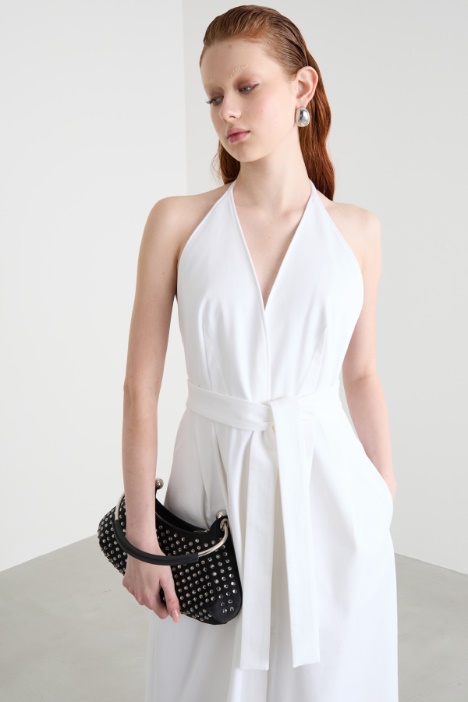 Vestido sin mangas de gabardina