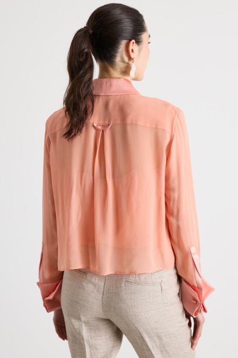 Camicia crop in georgette