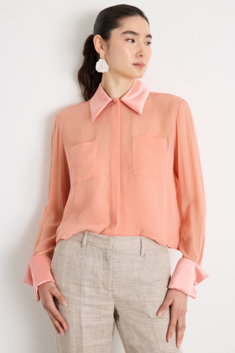Cropped Georgette Shirt Intrend