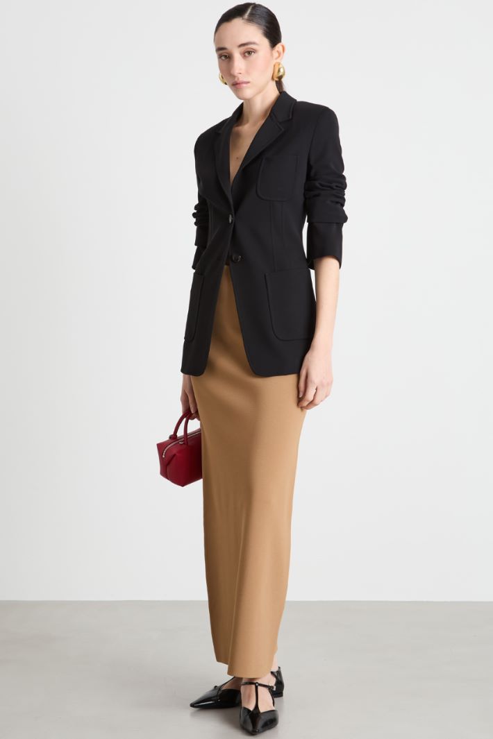 Elasticated-waist maxi skirt Intrend