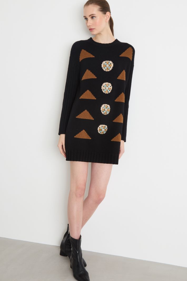 Intarsia-knit dress Intrend - 2