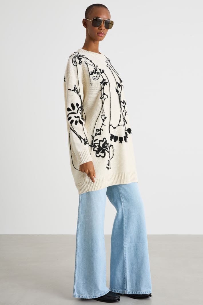 Abito in maglia ricamata Intrend