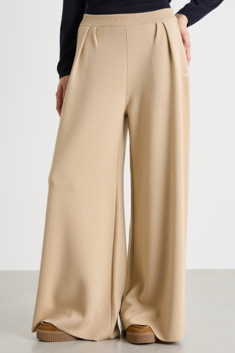 Pantalone palazzo con vita elastica