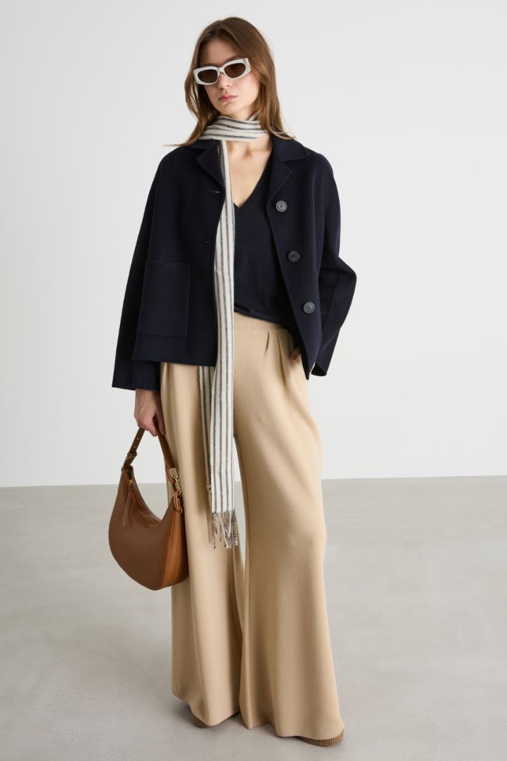 Elasticated-waist palazzo trousers Intrend