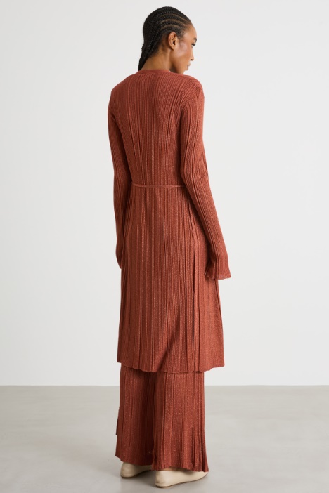 Cardigan lungo a coste