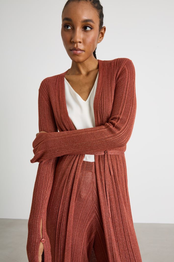 Cardigan lungo a coste Intrend - 3
