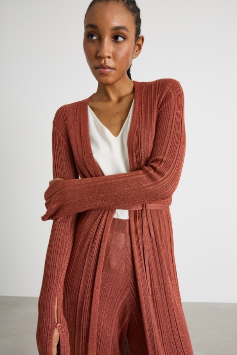 Cardigan lungo a coste