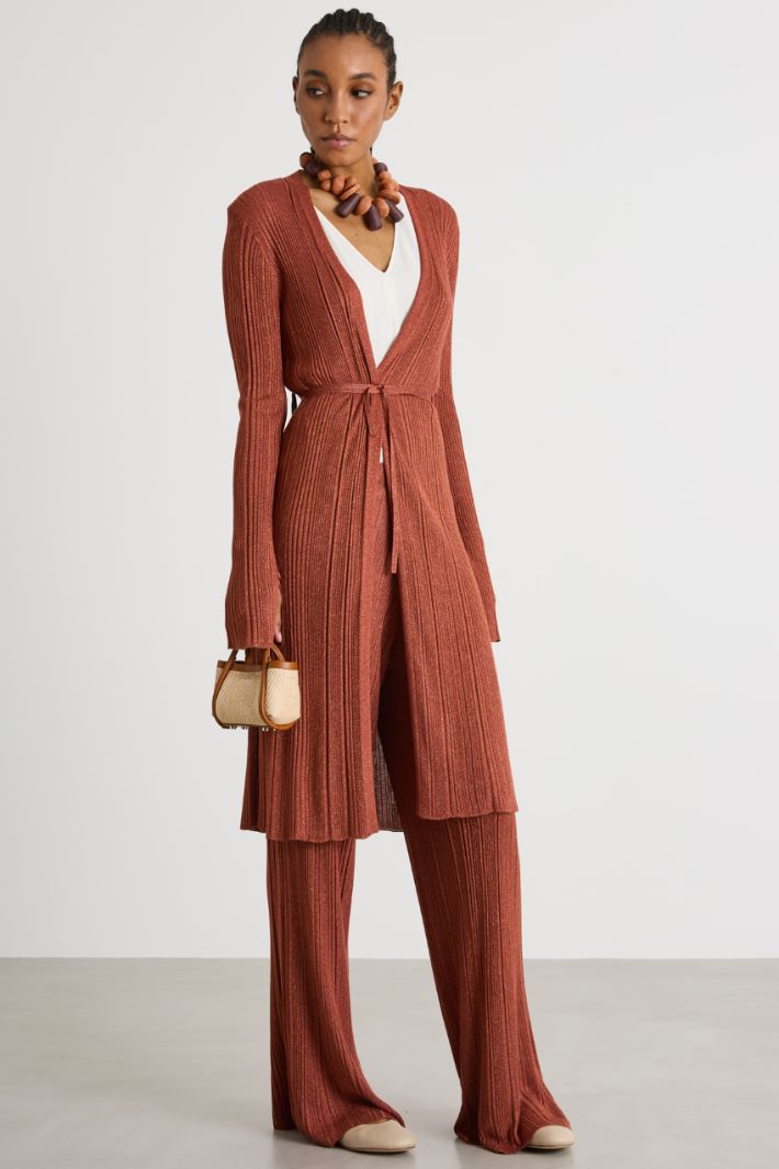 Cardigan lungo a coste Intrend